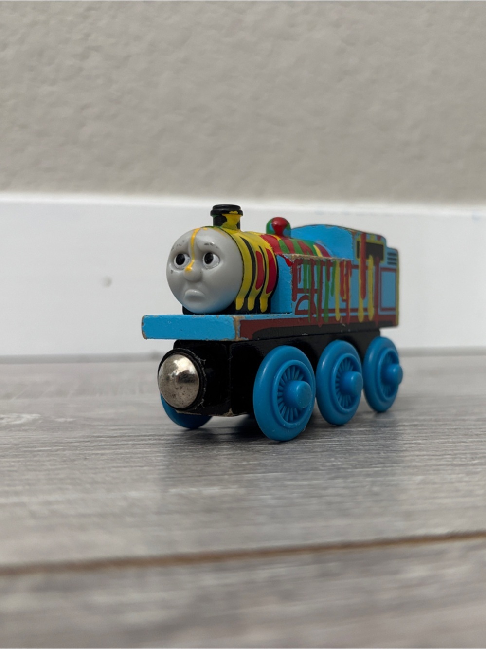Wooden Paint Splattered Thomas - Thomas & Friends